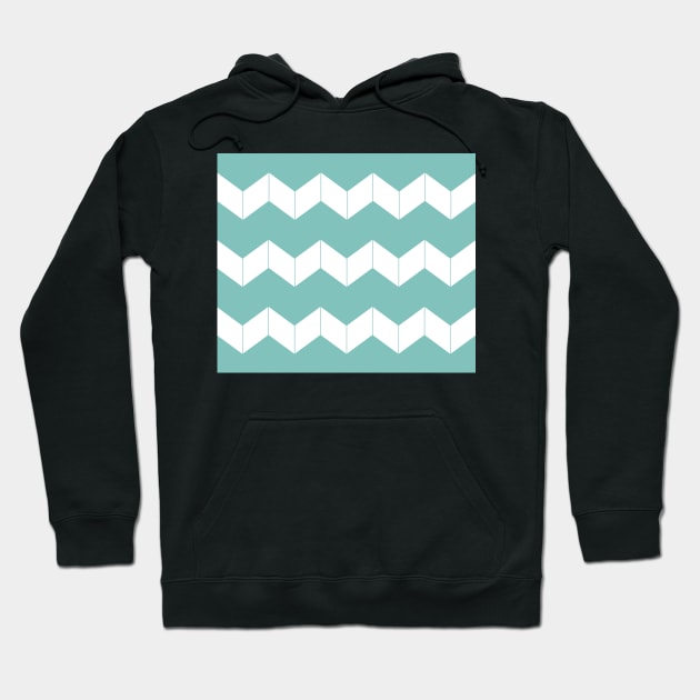 Abstract geometric pattern - zigzag - blue and white. Hoodie by kerens